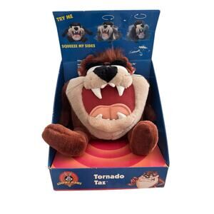 VTG 1997 Looney Tunes Tasmanian Devil Taz Talking Plush Spin Toy in Original Box